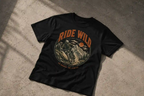 Vintage MTB Graphic Tee |Ride Wild Mountain Bike T-Shirt | Unisex Outdoor Rider Tee