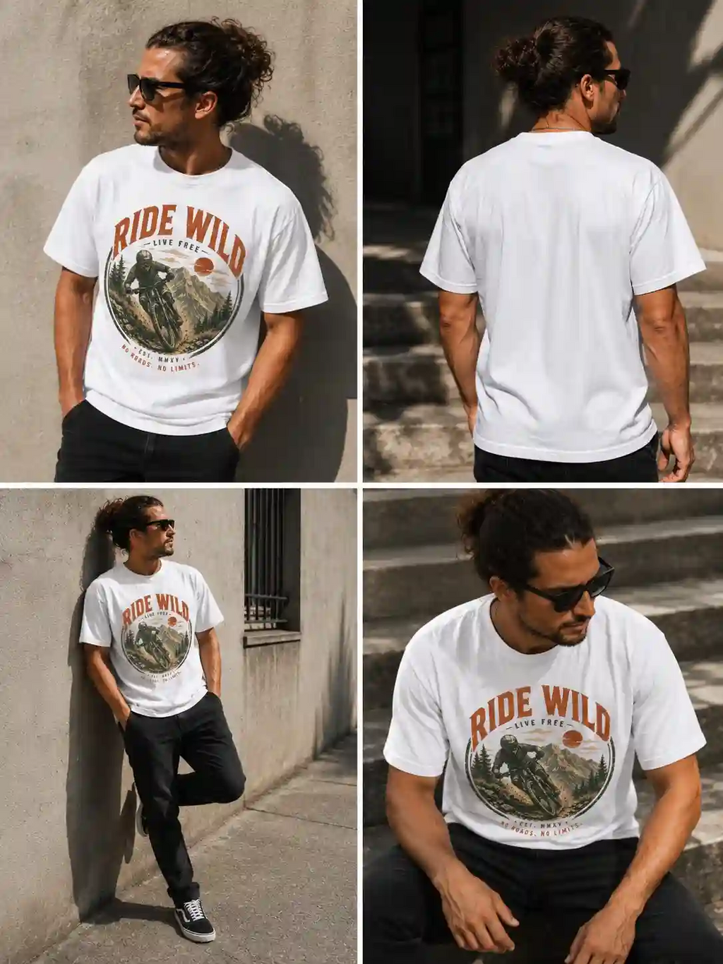 Vintage MTB Graphic Tee |Ride Wild Mountain Bike T-Shirt | Unisex Outdoor Rider Tee