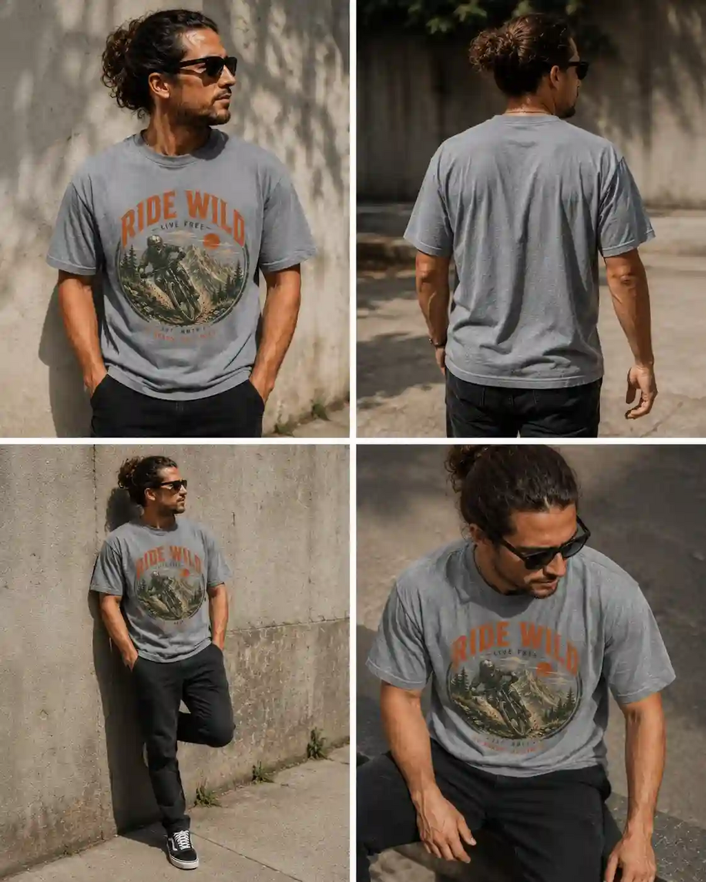 Vintage MTB Graphic Tee |Ride Wild Mountain Bike T-Shirt | Unisex Outdoor Rider Tee