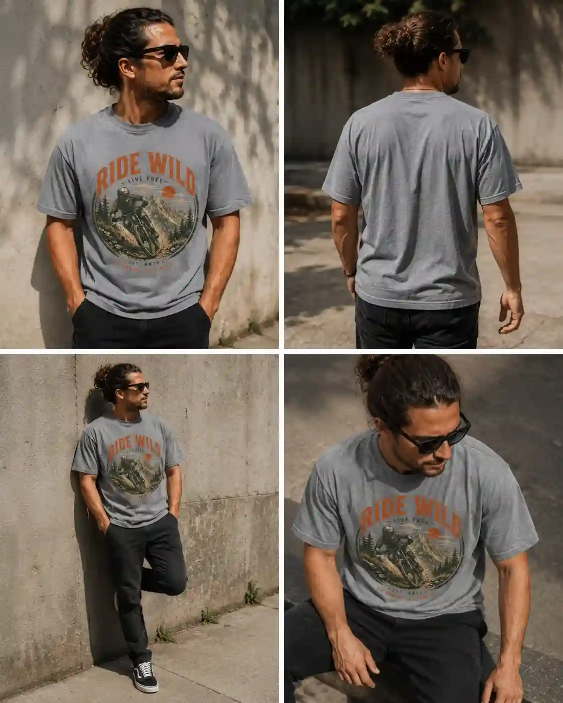 Vintage MTB Graphic Tee |Ride Wild Mountain Bike T-Shirt | Unisex Outdoor Rider Tee