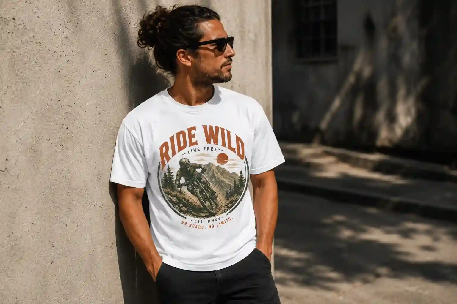 Vintage MTB Graphic Tee |Ride Wild Mountain Bike T-Shirt | Unisex Outdoor Rider Tee