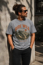Vintage MTB Graphic Tee |Ride Wild Mountain Bike T-Shirt | Unisex Outdoor Rider Tee