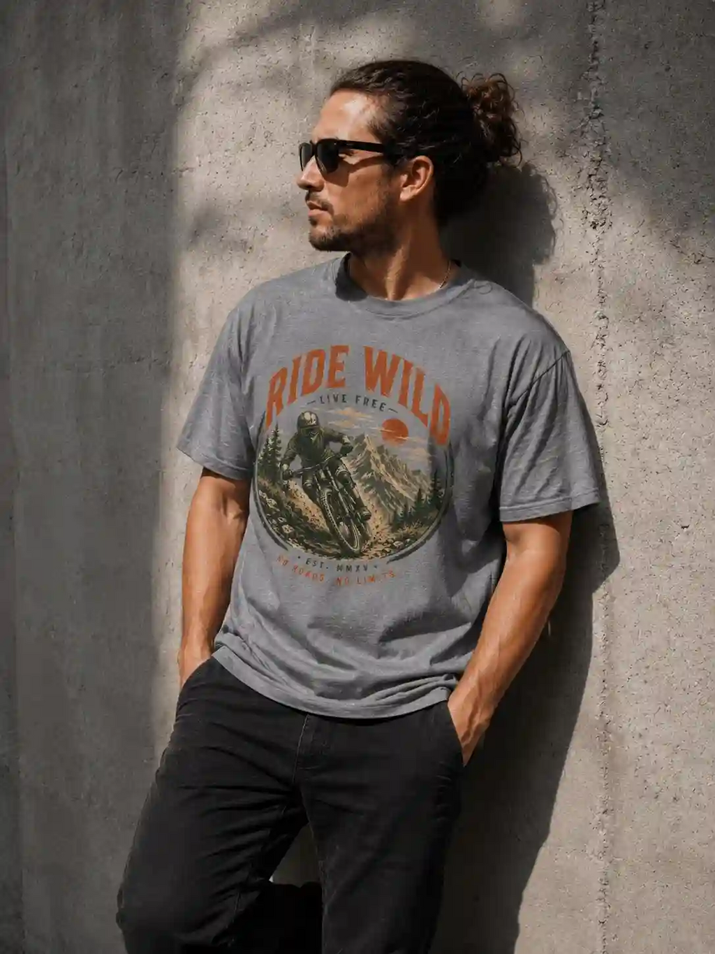 Vintage MTB Graphic Tee |Ride Wild Mountain Bike T-Shirt | Unisex Outdoor Rider Tee