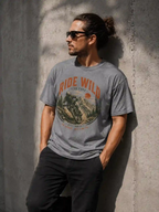 Vintage MTB Graphic Tee |Ride Wild Mountain Bike T-Shirt | Unisex Outdoor Rider Tee