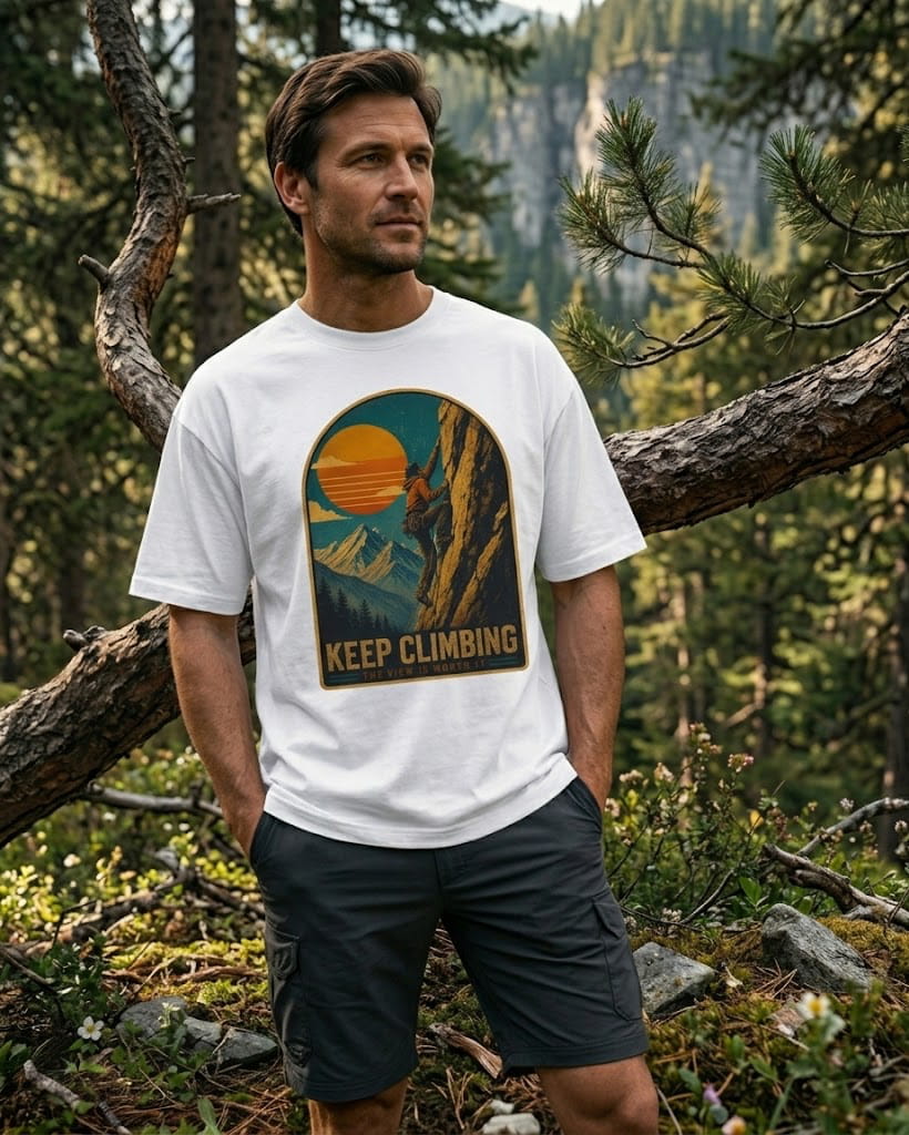 Hiking and Trekking vintage graphic oversized T-Shirt | Motivational Hiking & Rock Climbing Graphic Tee