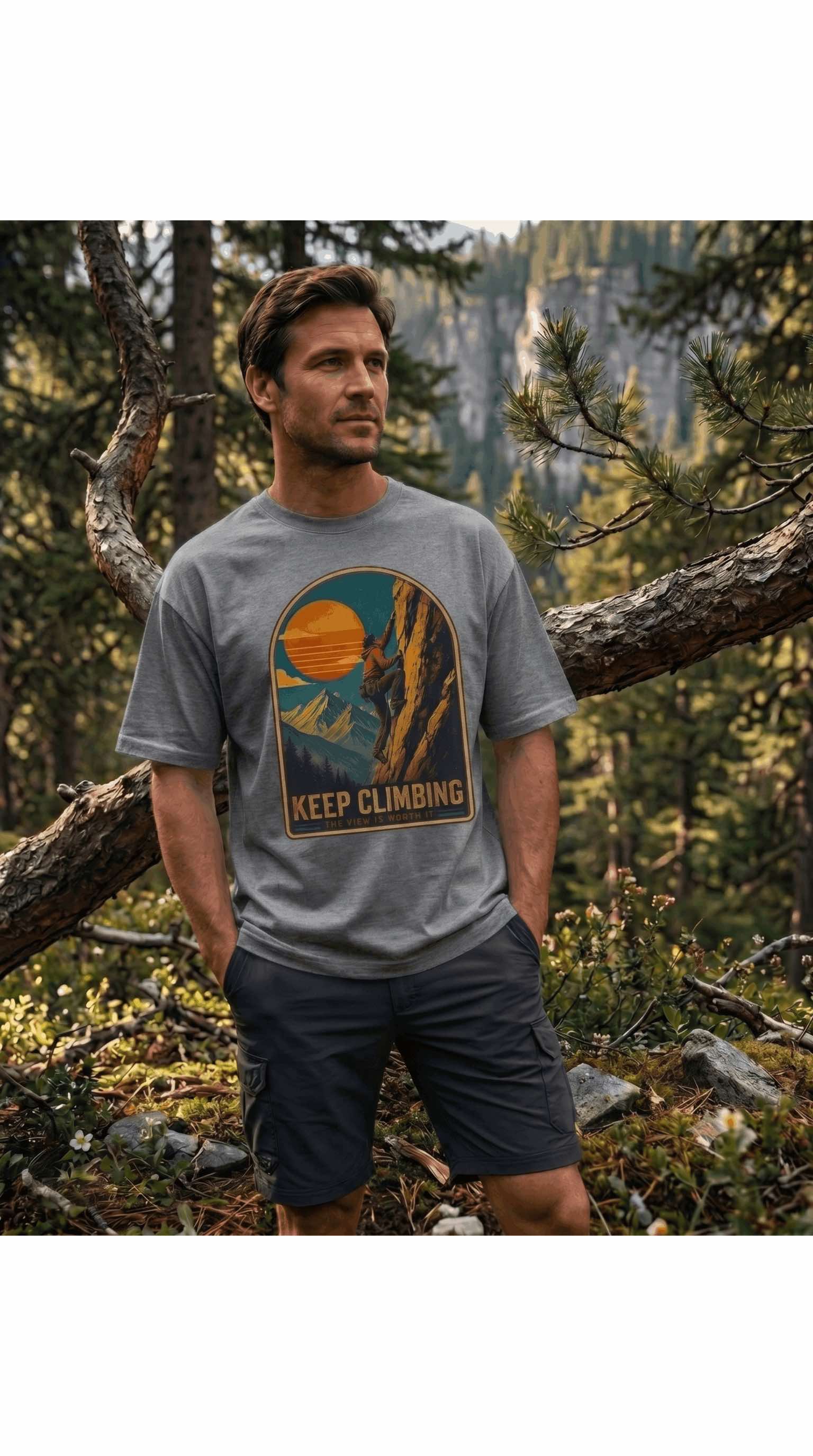 Hiking and Trekking vintage graphic oversized T-Shirt | Motivational Hiking & Rock Climbing Graphic Tee