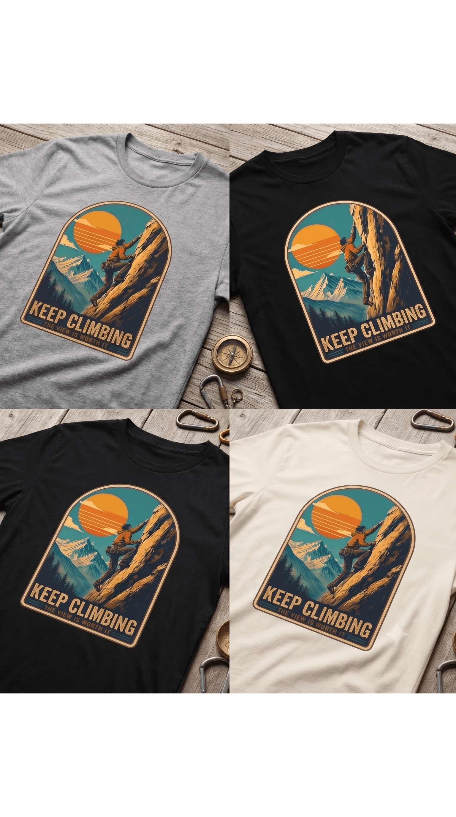 Hiking and Trekking vintage graphic oversized T-Shirt | Motivational Hiking & Rock Climbing Graphic Tee