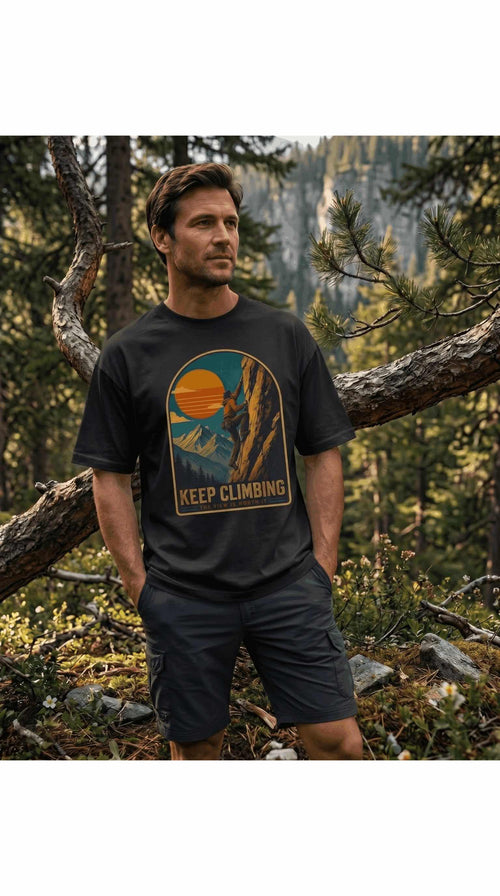 Hiking and Trekking vintage graphic oversized T-Shirt | Motivational Hiking & Rock Climbing Graphic Tee