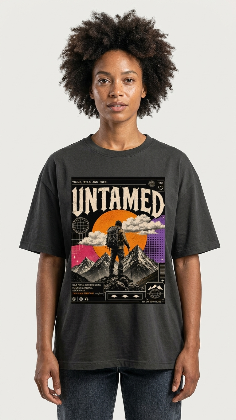 Oversized Classic T shirt | Untamed Y2K Retro Graphic Tees