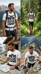 The Mountains Never Forget Their Legends – Vintage Mountain Graphic T-Shirt