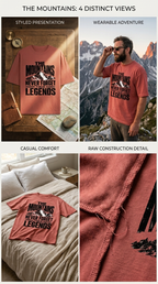 The Mountains Never Forget Their Legends – Vintage Mountain Graphic T-Shirt
